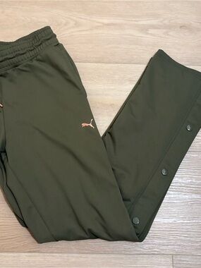 Puma Olive snap breakaway joggers